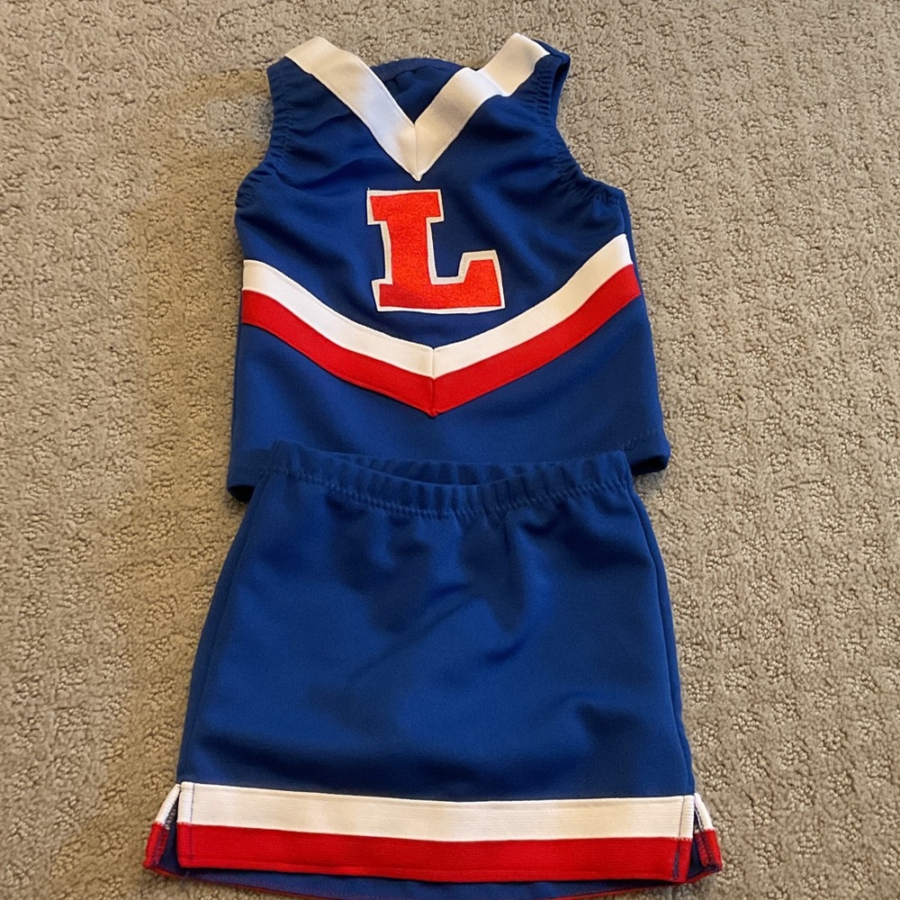 Blue Red & White Girls Cheerleading Matching Set 0384